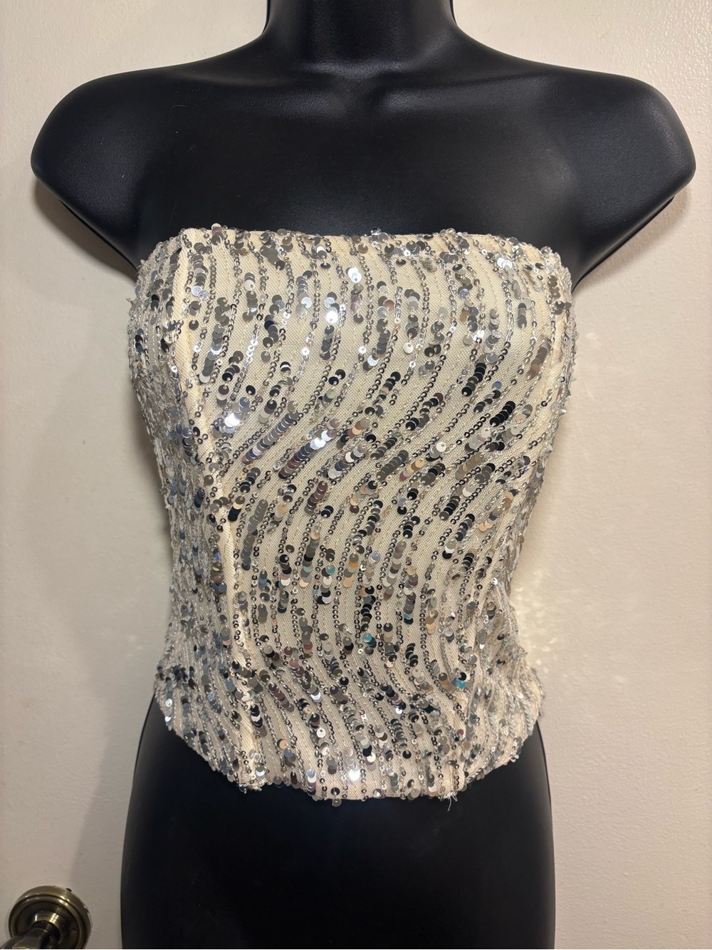 Edikted Sequin Bustier Corset Top Size S